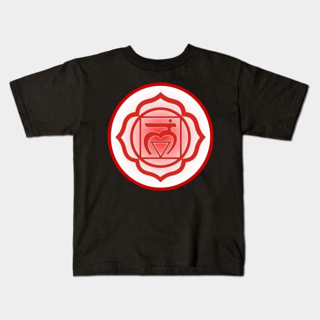 Grounded and balanced Root Chakra- Dark Red Kids T-Shirt by EarthSoul